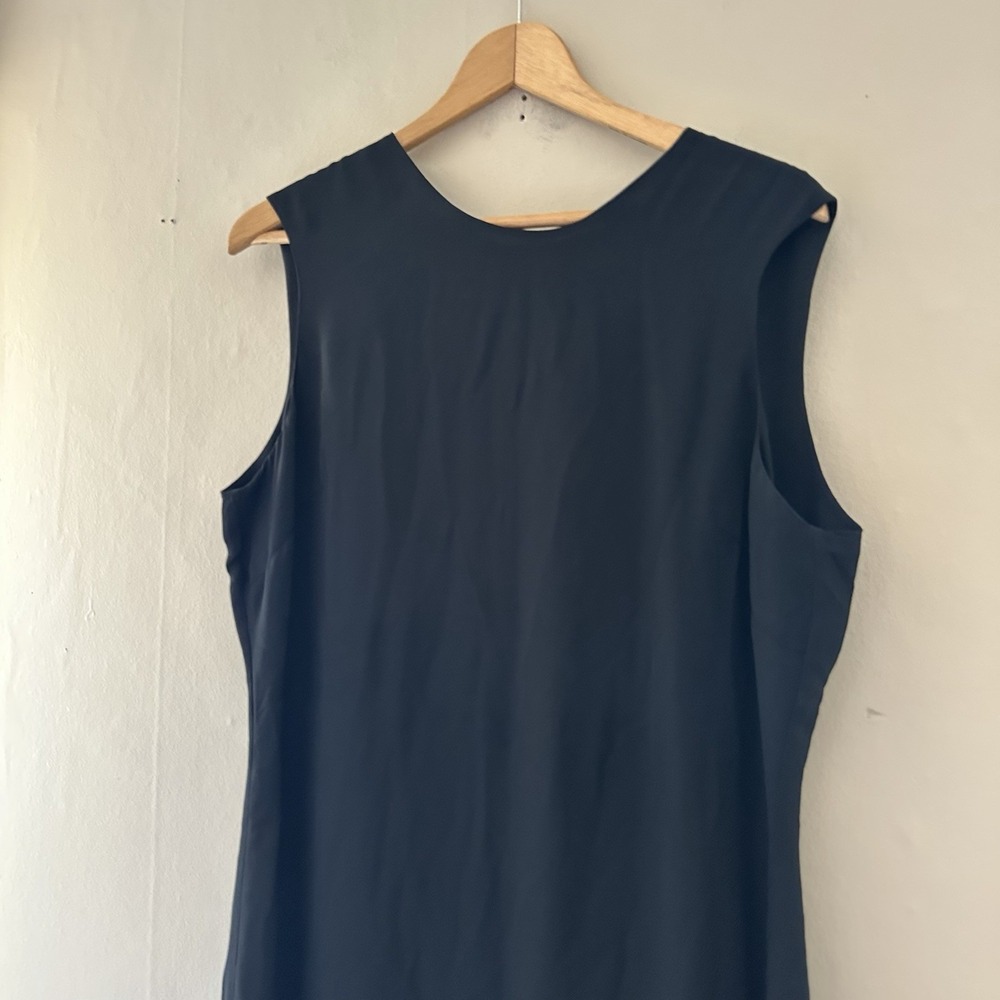 VTG Brooks Brothers Womens Silk Midi Dress Size 14 Black LBD Old Money Romantic - Picture 2 of 7
